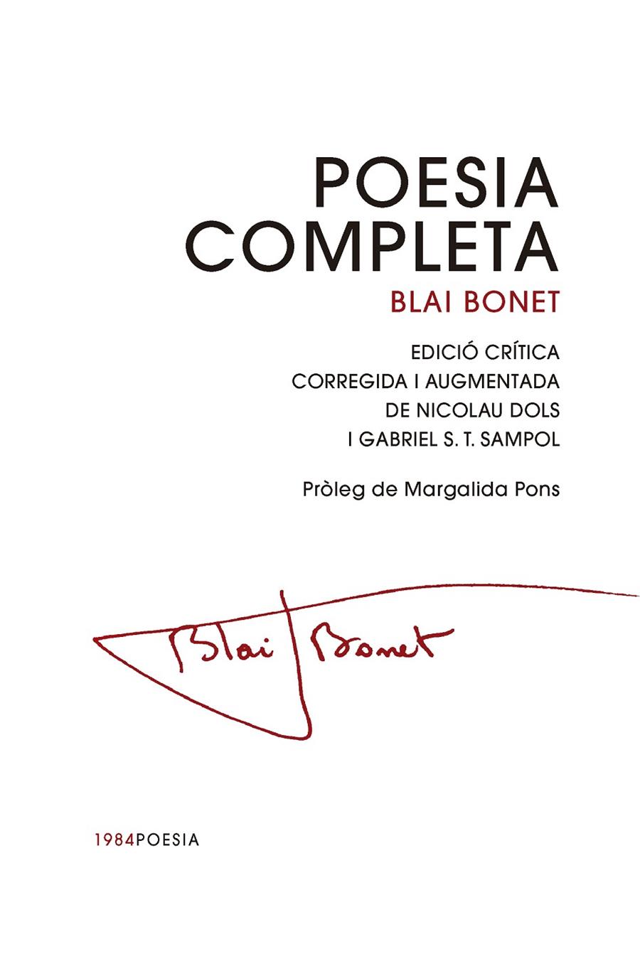 Poesia completa | 9791387757144 | Bonet, Blai | Botiga online La Carbonera