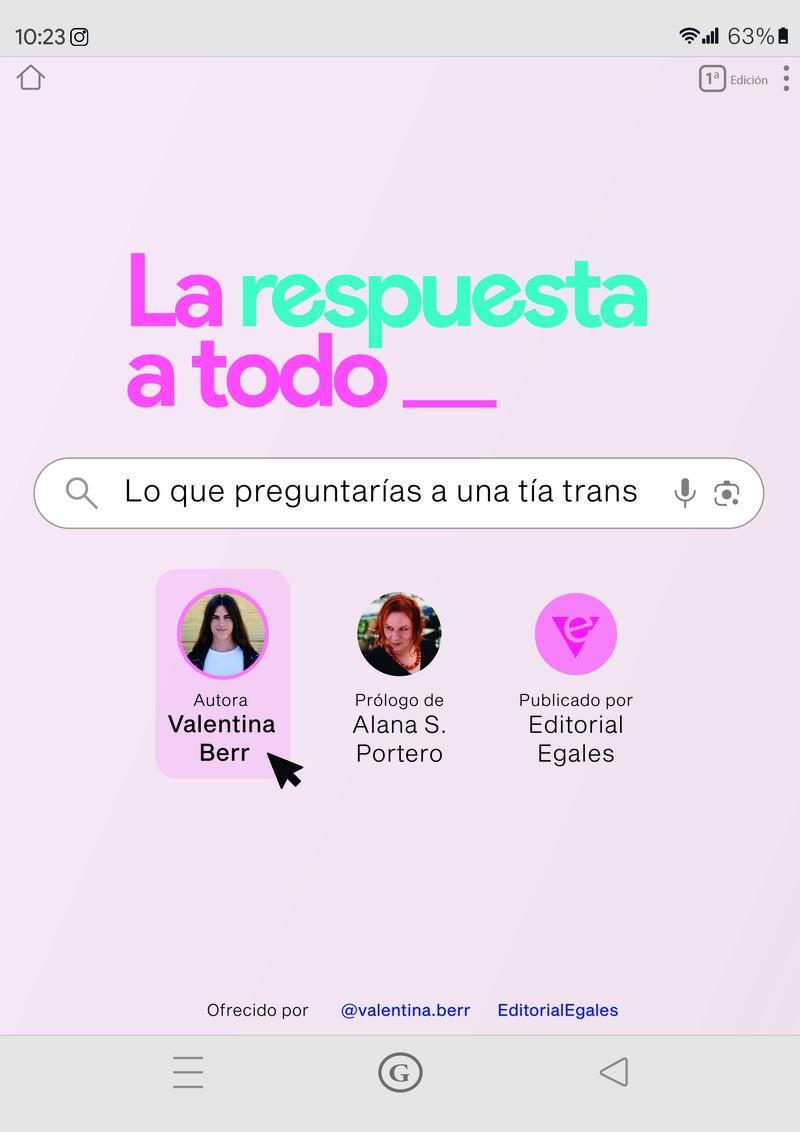 La respuesta a todo lo que preguntarías a una tía trans | 9788419728272 | Berr, Valentina | Botiga online La Carbonera