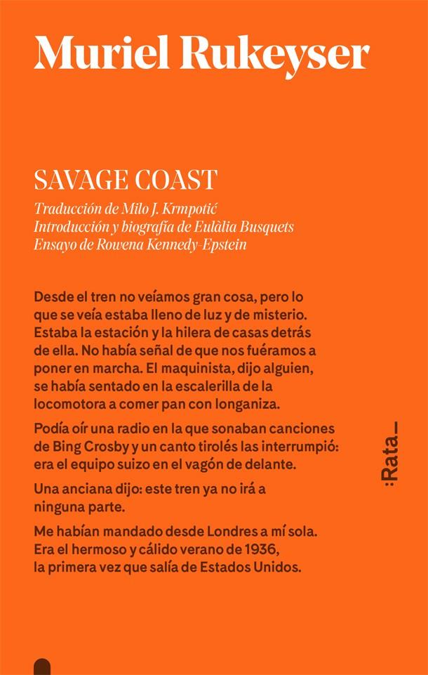 Savage Coast | 9788416738113 | Muriel Rukeyser | Botiga online La Carbonera