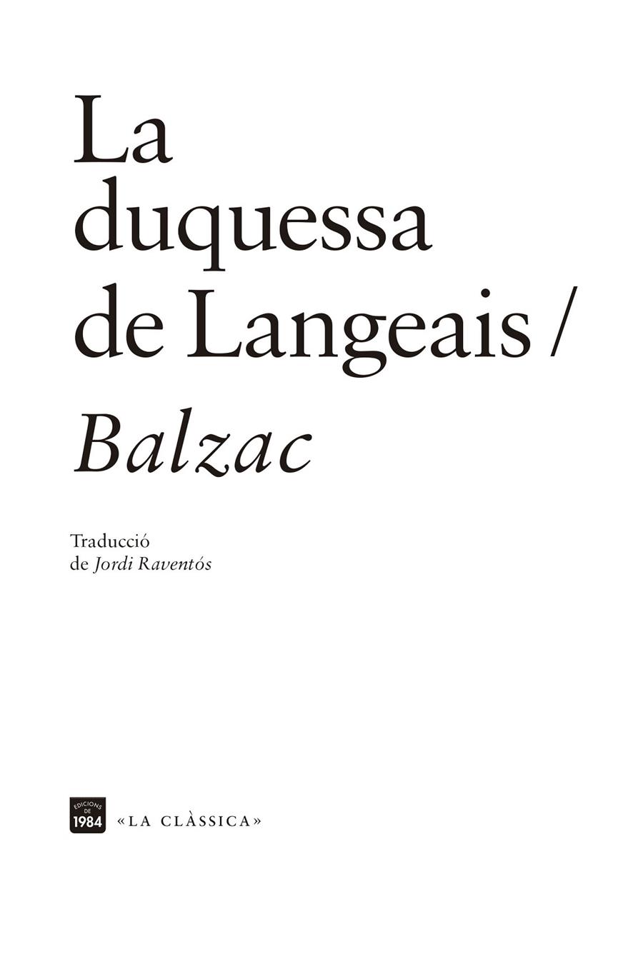 La duquessa de Langeais | 9788418858161 | Balzac, Honoré de | Botiga online La Carbonera