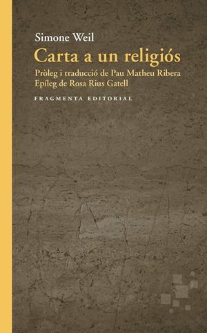 Carta a un religiós | 9791387548339 | Weil, Simone | Botiga online La Carbonera